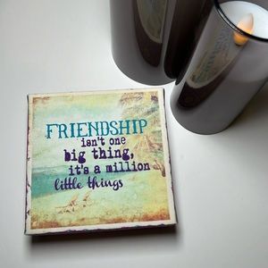 Canvas Keepsake Friendship Home Decor Block 4”